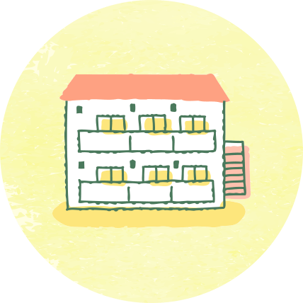 園内の職員宿舎（1Rタイプ）入居可能